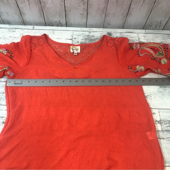 Fig and Flower Boho Embroidered Lace Top Small - Picture 7 of 8